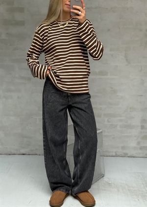 Nete stripe bluse Offwhite/Brown Boii Studios